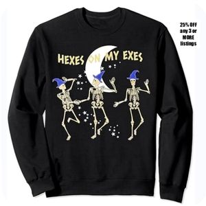 Hexes On My Exes XXL Sweatshirt Moon Witches Spell Curse Graphic Print Sweater